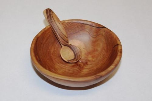 Holzschälchen, d~10cm, m. Löffel