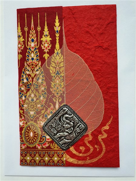 Grußkarte, "Chakra, rot"