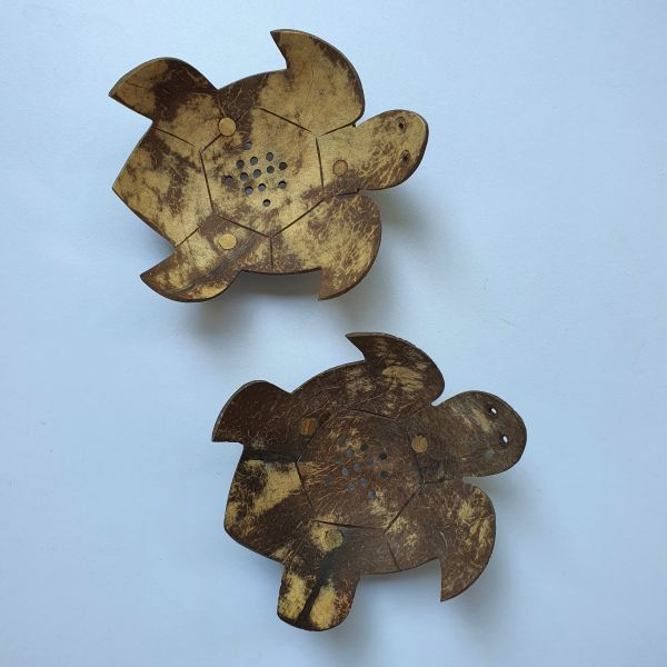 Seifenschale aus Kokusnuß, "Schildkröte", 2 Stück 
