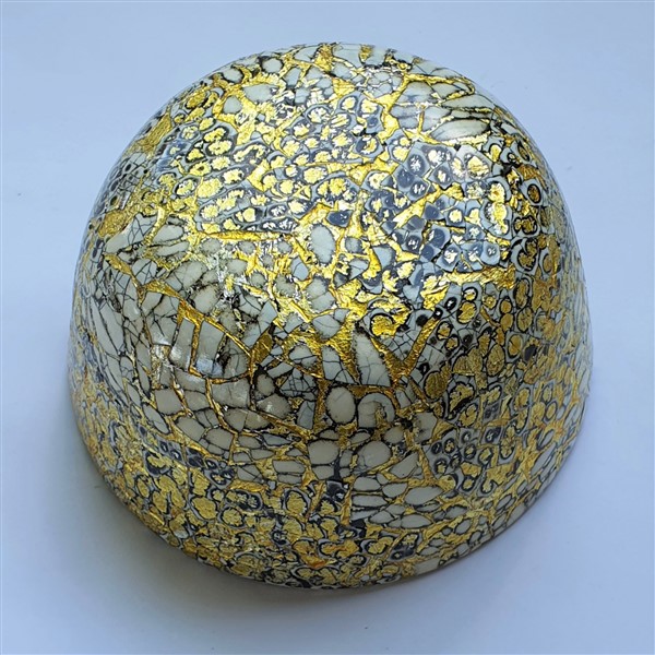 Schale, d13cm, weiß-schwarz