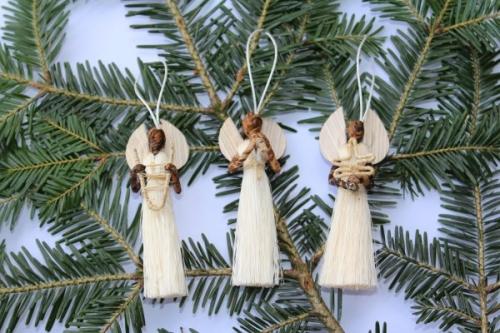 Engel aus Sisal h~12cm, hängend, natur
