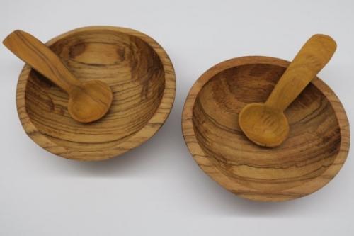 Holzschälchen, d~10cm, m. Löffel